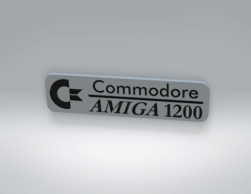 comodoro amiga 1200 logo by vkalou 3d impresora accesorios pc computadora clásico 3d print model - Mito3D