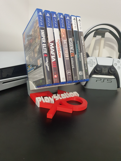 playstation jogos suporte ps5 ps4 7 by rober7crow passatempo faça eletrônicos ps acessório prateleira fácil impressão ficar pé caso bainha 3d print model - Mito3D