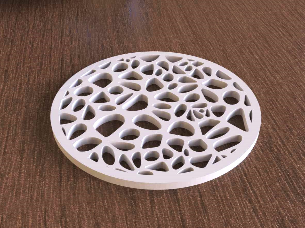 voronoi bevanda sottobicchiere by picco mescolare domestico casa modelli cucina drinkcoaster per bevande sottobicchieribere 3D print model - Mito3D