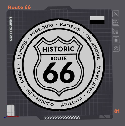 route 66 zeichen by wizard7741 kunst logos 3d print model - Mito3D