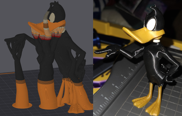 daffy anatra ams colore stampa remixato by s miniature creature disney 3d print model - Mito3D