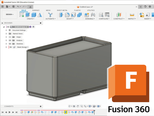 gridfinity boxen filled verschmelzung 360 neu gemischt by spitze mischen werkzeuge veranstalter parametrisch box fusion360 anpassbar gridfinitygrundplatte 3d print model - Mito3D