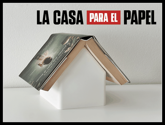 la casa para el papel by themiguelbi ev halkı dekor lacasaparaelpaper kitap kitabın ışık lamba ampul yer imi okuma ikea kapplake led 3d print model - Mito3D