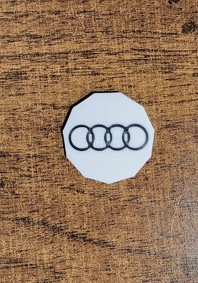 shopping cart loonie audi logo by nick a tools shoppingcartcoin 3d print model - Mito3D