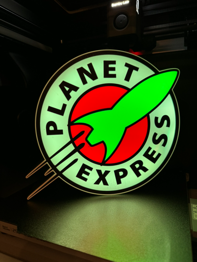 planet express led lightbox by turbospeed hobby & diy futurama ledlamp light box decor art 3d print model - Mito3D