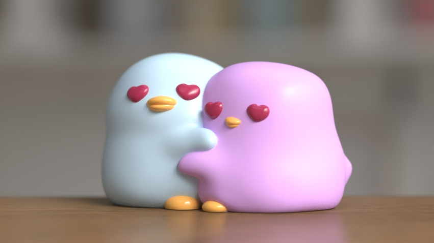 amore pulcini carina adorabile coccolone kawaii coccole anatroccoli by tinymakers3d artigianato miniature animali coccolare anatra pato cuore pollo stampa vendere multicolore gratuito 3mf file 3D print model - Mito3D