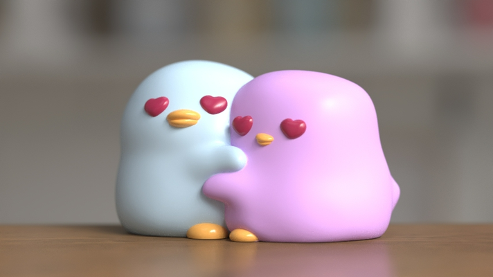 amore pulcini carina adorabile coccolone kawaii coccole anatroccoli by tinymakers3d artigianato miniature animali coccolare anatra pato cuore pollo stampa vendere multicolore gratuito 3mf file 3d print model - Mito3D