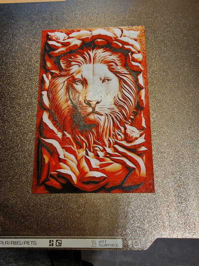 l we lion - hueforge remixed by nobody28 generative 3d model & lithophane loewe art bild wandbild 2d 3d print model - Mito3D