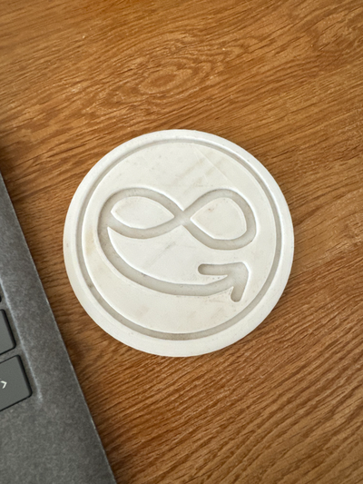 happy coaster by bo household house models reminder happiness steve wozniak 3d print model - Mito3D