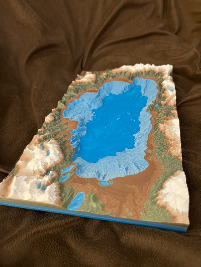 lago tahoe profundidade topografia by paleojon educação geografia pescaria terreno modelo batimetria 3d print model - Mito3D