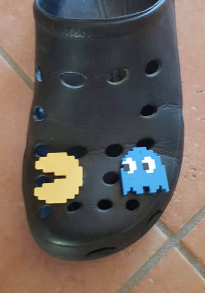 pacman krokodile charme by luke3d mode schuhwerk krokodil abonnieren jibbitz pac retrogaming retro gaming geist taste schule jibbit 3d print model - Mito3D