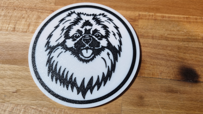 pekingese dog coaster by mrjay household decor pekinese dogs onderzetter untersetzer 3d print model - Mito3D