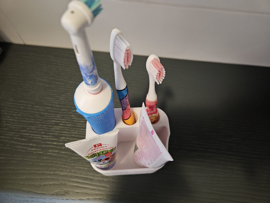 toothbrush holder - personalizable by staffo79 household house models tooth oral b 3d print model - Mito3D