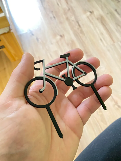 bicycle cake topper by mholicky art signs & logos sweet birthday nameday happy 3d print model - Mito3D