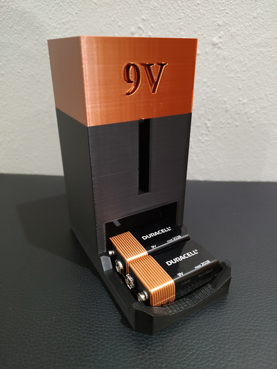 9v bateria distribuidor by cdude03 ferramentas organizadores baterias organização organizador armazenamento 3d print model - Mito3D