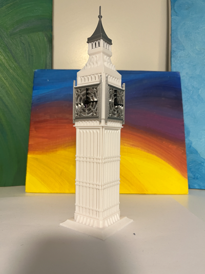 elizabeth tower big ben multi color clock face by chopsuey art sculptures building architecture 3d print model - Mito3D