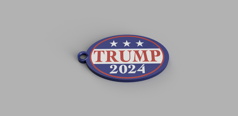 trump 2024 keychain by gb art models america usa elections election president of red white blue donald united states 3d print model - Mito3D