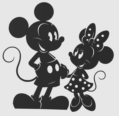 mickey minne mouse wallart by hrbecek art 2d minnie 3d print model - Mito3D