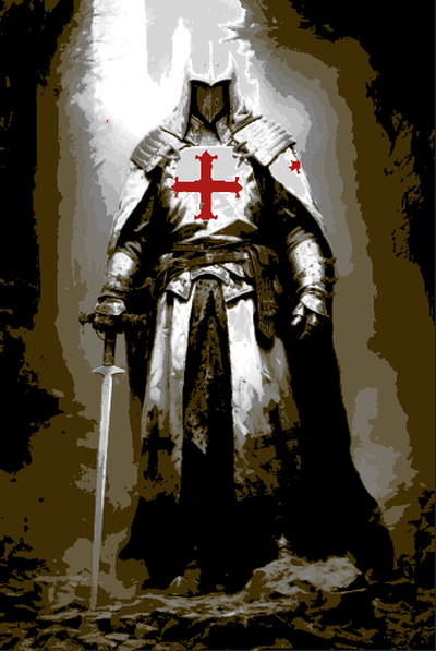 templar knight filament painting by printmajstr art 2d filamentpainting hueforge 3d print model - Mito3D