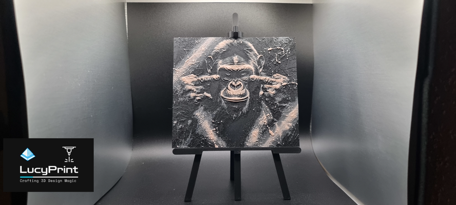 gorilla hutschmiede by lucyprint generativ 3d modell lithophan abonnieren fick 2d kunst 3d print model - Mito3D