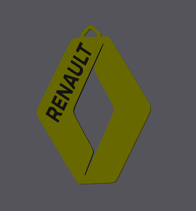 renault keychain by bossx1000 fashion models car 3d print model - Mito3D