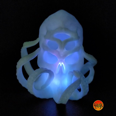 cthulhu skull by littletup art 2d halloween supportfree 3d print model - Mito3D