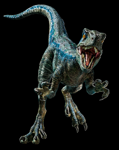 mavi jurassic dünya şapka dövmesi by sitero sanat 2d velociraptor raptor dinozor dino park renkli film 3d print model - Mito3D