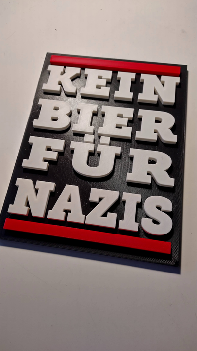 kein bara f r nazisti by umphteliba arte segni loghi placca 3d print model - Mito3D