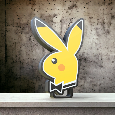 pikachu playboy luce scatola by minestra 3d domestico arredamento lightbox guidato lampada box auto uomo delle caverne 3d print model - Mito3D