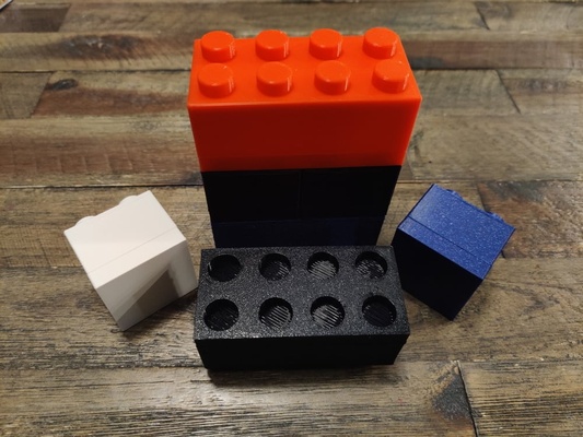 semplice lego mattone stile impilabile scatole by rt3dworkshop passatempo fai legobox contenitore interruttore nintendo switchbox switchgame 3d print model - Mito3D