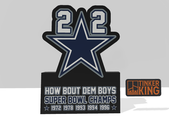 dallas cowboy luce scatola by armeggiare re arte segni loghi lightbox 3d print model - Mito3D