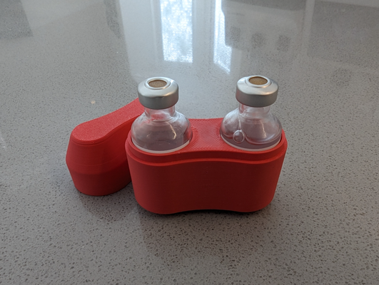 double insulin vial holder hidden magnetic lid by evostance tools medical 3d print model - Mito3D