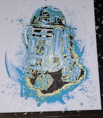 r2 d2 forja chapéus by lito3d arte 2d estrela guerras r2d2 3d print model - Mito3D