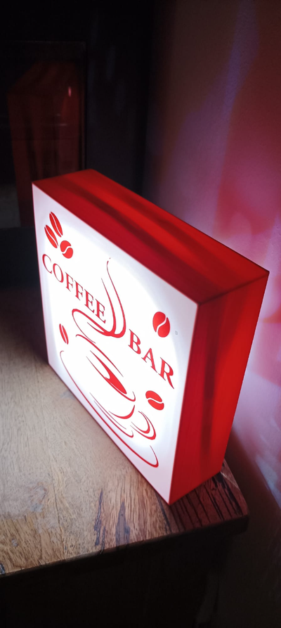 led-lampe kaffee coffee bar by m usel household decor lampe art led light kueche licht lichtbox lightbox 3d print model - Mito3D