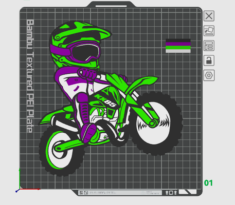 kx85 by studiodesignzander arte 2d kawasaki bicicletta sporca squadra verde piatto muraria multicolore 3d 3d print model - Mito3D