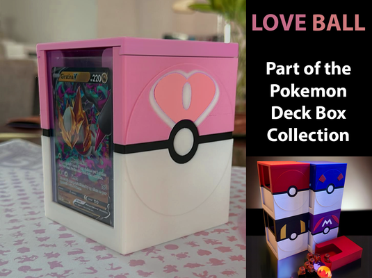 pok mon love ball deck box by warrell72 toys & games tcg pokemon boxes trading card dice deckbox 3d print model - Mito3D