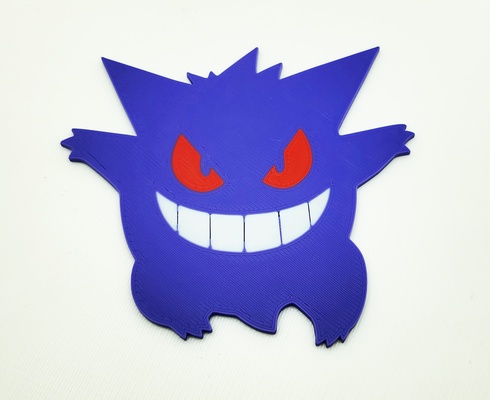 gengar 3 color + ams single versions by triple g workshop art signs & logos mmu multicolor pokemon pokeball monster pokemongo pokemons haunter ghastly facedown 3d print model - Mito3D