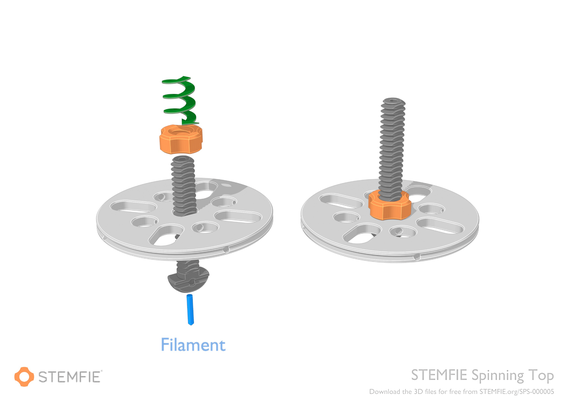 tigefie filage machine laver by stemfie3d jouets jeux construction ensembles jouet meccano 3d print model - Mito3D