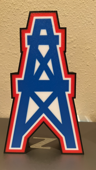 houston oilers retro lightbox by 3rdcoastprinting art models logo nfl light box 3d print model - Mito3D