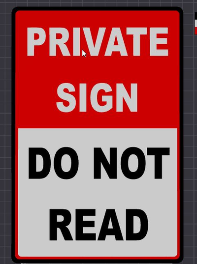 private sign by 3dunspol household decor funny 3d print model - Mito3D