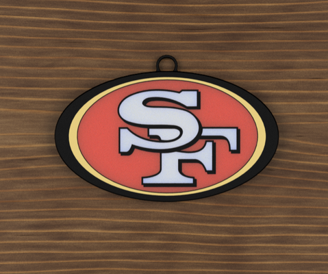 san francisco 49ers logo pendente catena by mfdesigns3d arte segni loghi san francisco 3d print model - Mito3D