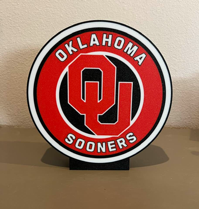 oklahoma erken ışık kutu by mipmay3d sanat işaretler logolar kolej futbol hayranlar insan mağarası 3d print model - Mito3D