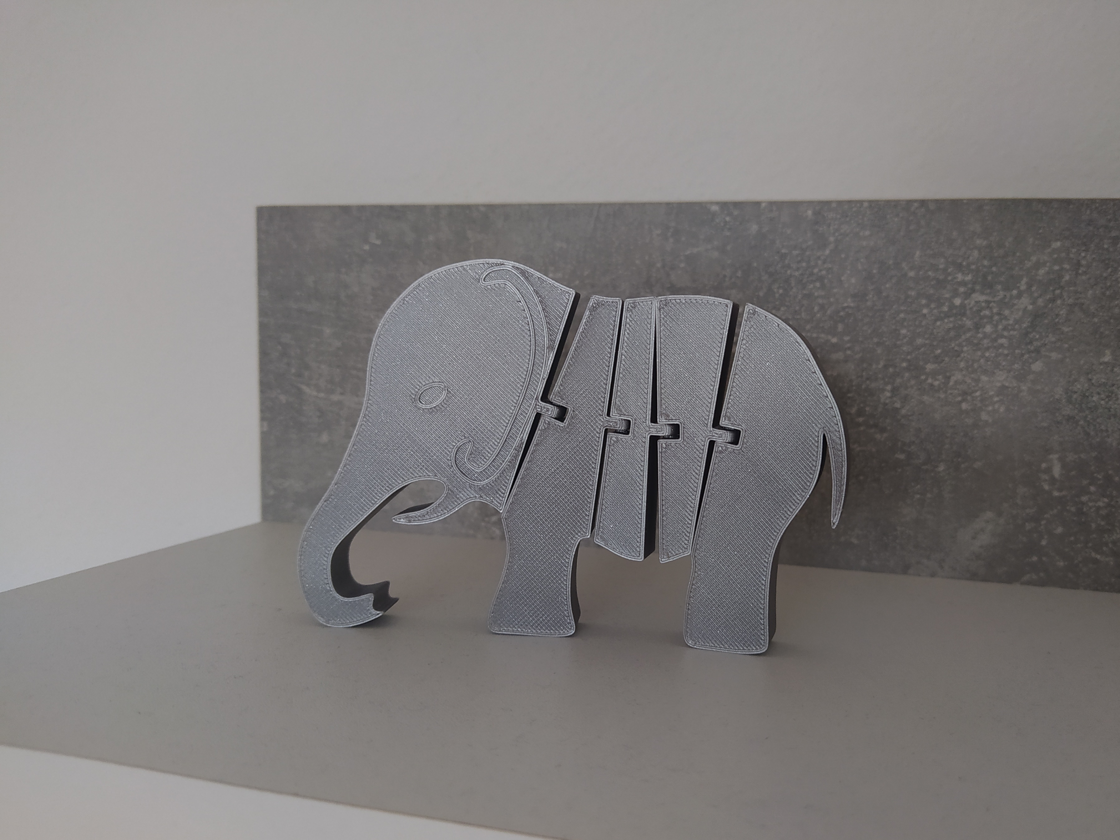 flexi elefant by tvorim3d spielzeuge spiele artikuliert scharnier flexibel scharniere artikulierter tier 3D print model - Mito3D