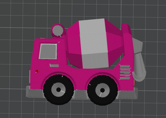 coloured fixum dude motors pip concrete truck ams ready remixed by elauna toys & games remix toy 3d print model - Mito3D