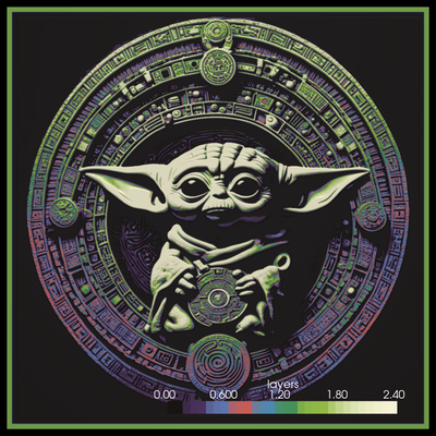 yoda pittura by andronick83 arte 2d multicolore arredamento fosforescente totemic3d 3d print model - Mito3D