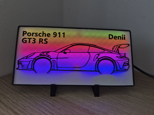 rgb rahmen porsche 911 gt3rs neu gemischt by mihai213 mocanu hobby diy lampe wagen silhouetten 3d print model - Mito3D