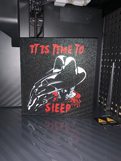 freddy krueger - it is time to sleep led lightbox by gare-sb art signs & logos nightmare elmstreet 3d print model - Mito3D