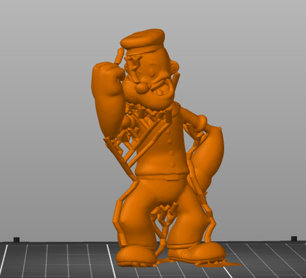 popeye statue divisé facile impression by 39 ombre art sculptures 3d print model - Mito3D