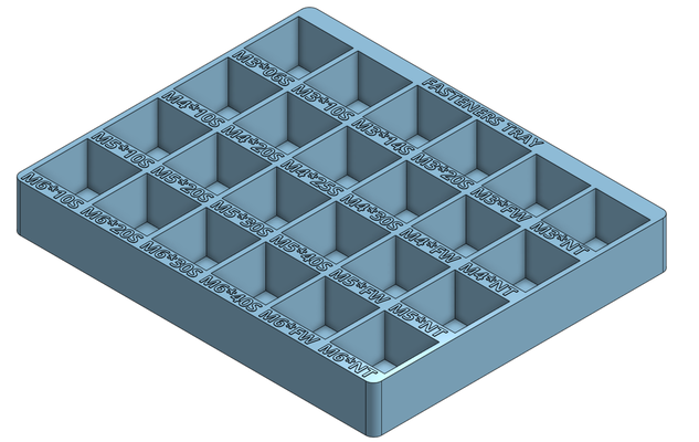 fissaggio vassoio by 3dprintinggod utensili organizzatori x1c p1s p1p bambolotto bambu organizzatore organizertray elementi vite viti rondella rondelle noce noccioline 3d print model - Mito3D