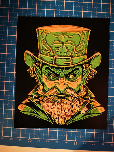 arrabbiato leprechaun fucina cappelli multicolore st patrick's giorno by kevin goetz generativo 3d modello litofania patricks fortuna fortunato 2d arte goblin verde 3d print model - Mito3D